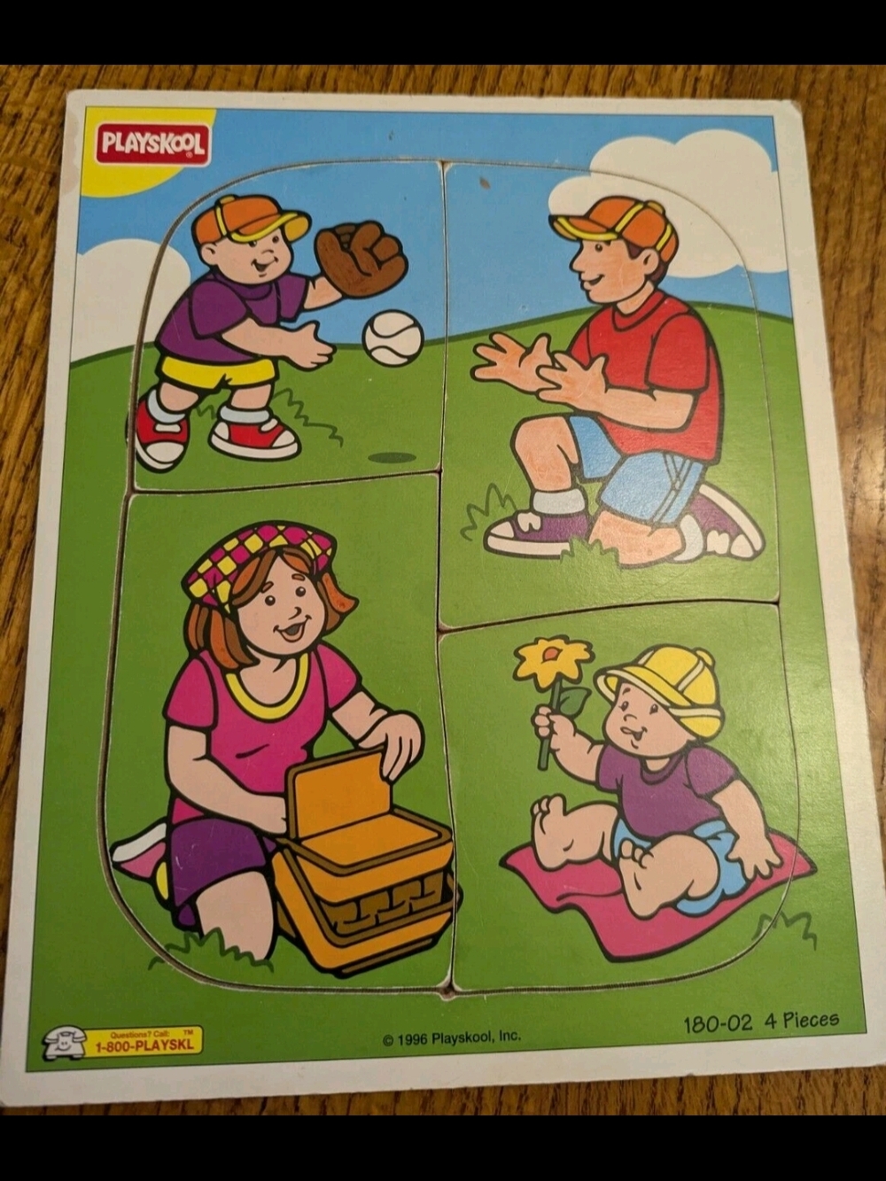 Playskool │180-02│Playthings 4 Piece Puzzle With Tray │Vintage 1996